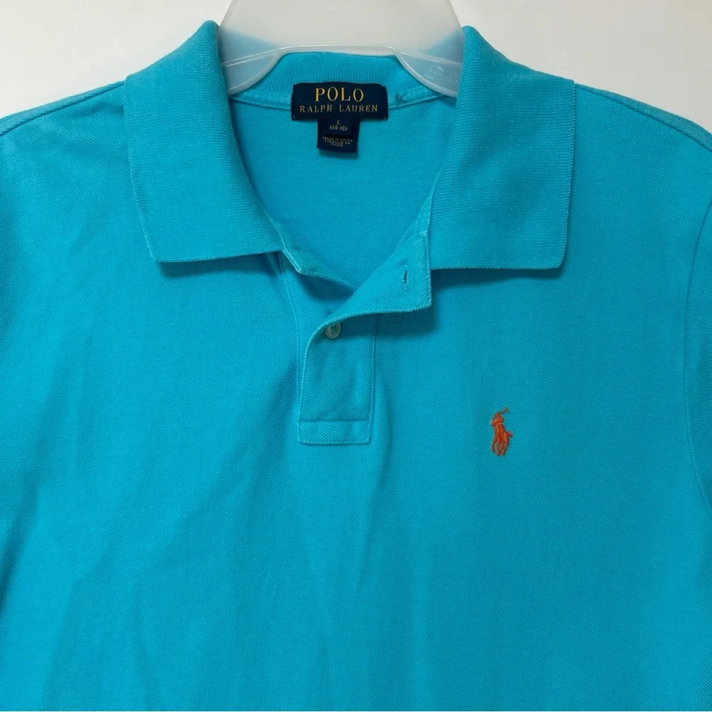Polo by Ralph Lauren Men’s Boys Youth Teal Short-Sleeve Polo Shirt Sise‎ 14-16 L